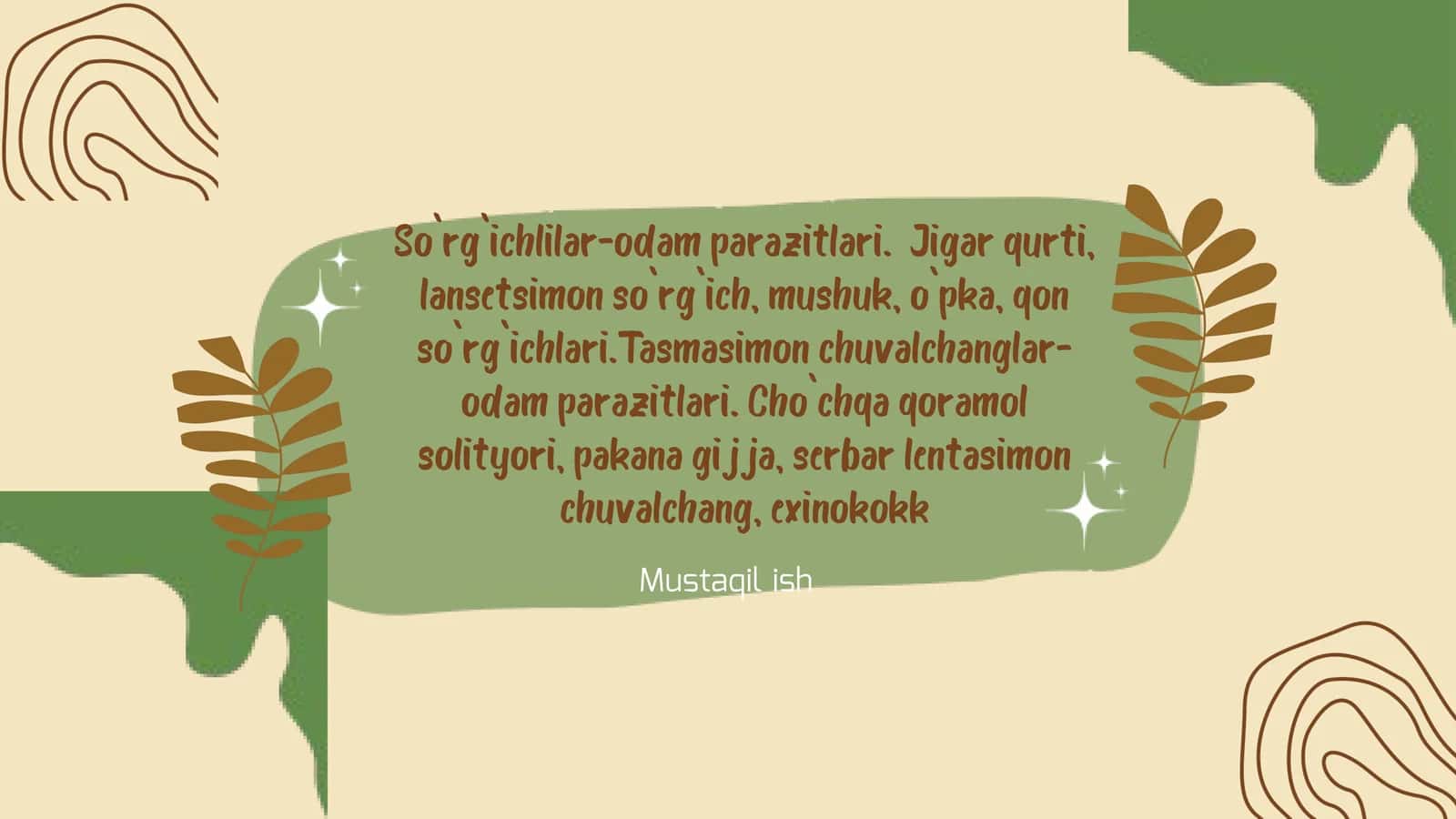 So`rg`ichlilar-odamparazitlari 1