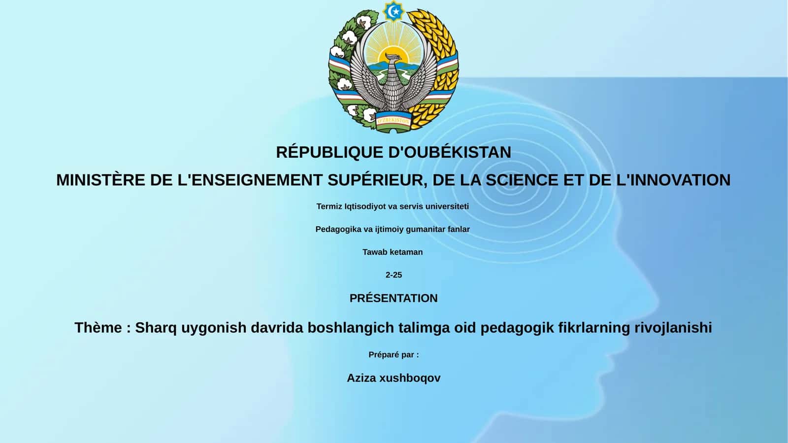 Sharq uygonish davrida boshlangich talimga oid pedagogik fikrlarning rivojlanishi 1