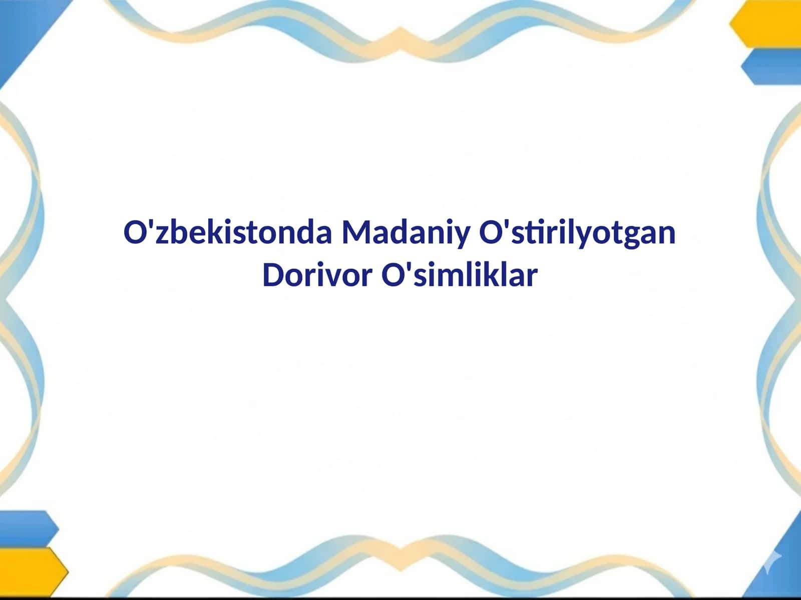 Dorivor O'simliklarga Ta'rif 1