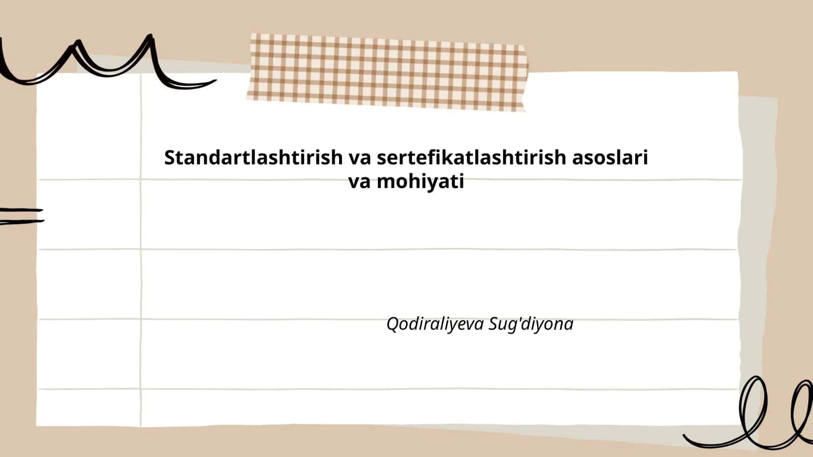 Standartlashtirish va sertefikatlashtirish asoslari va mohiyati 1