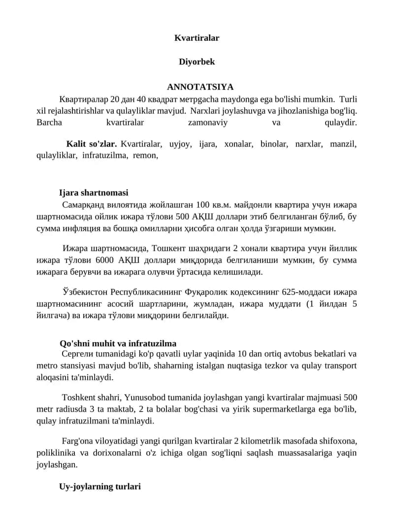 Kvartiralar 1