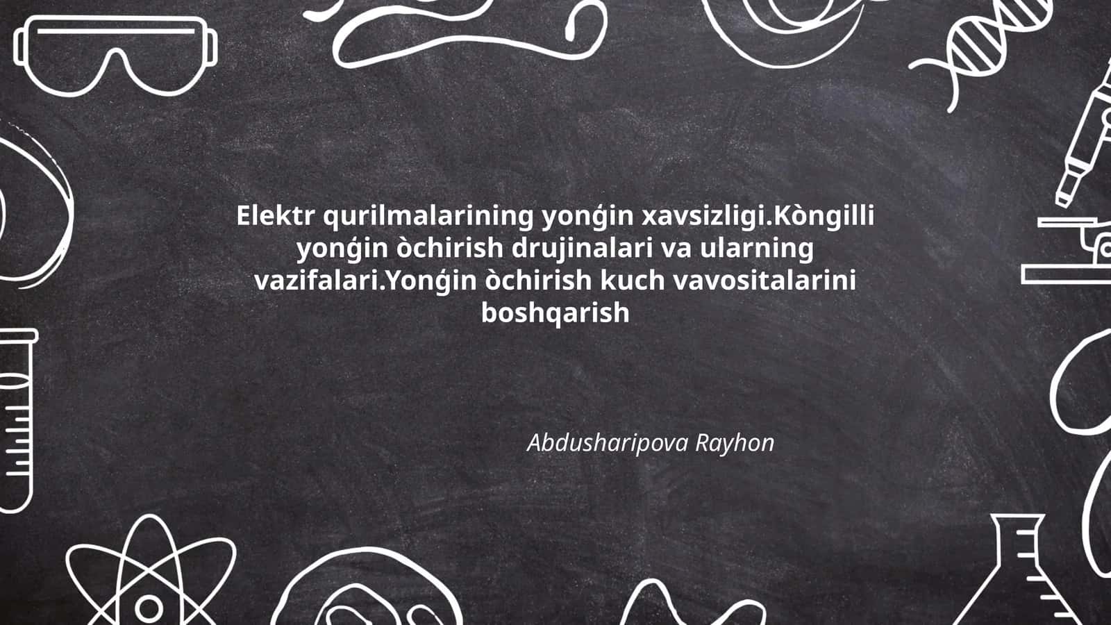 Elektr qurilmalarining yonģin xavsizligi 1
