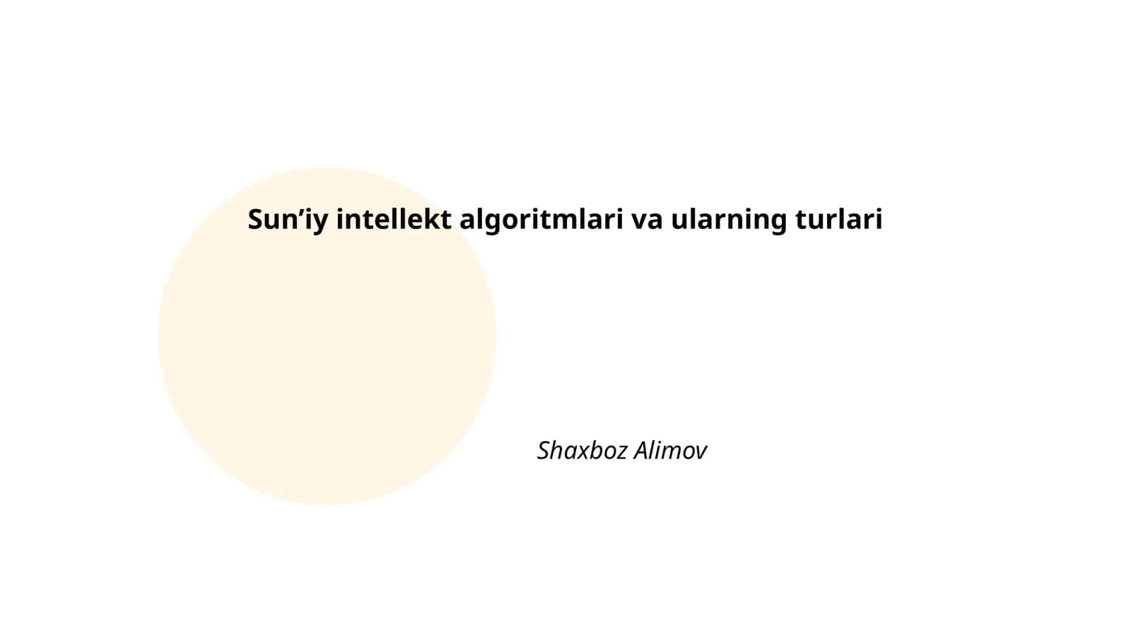 Sun’iy intellekt algoritmlari va ularning turlari 1