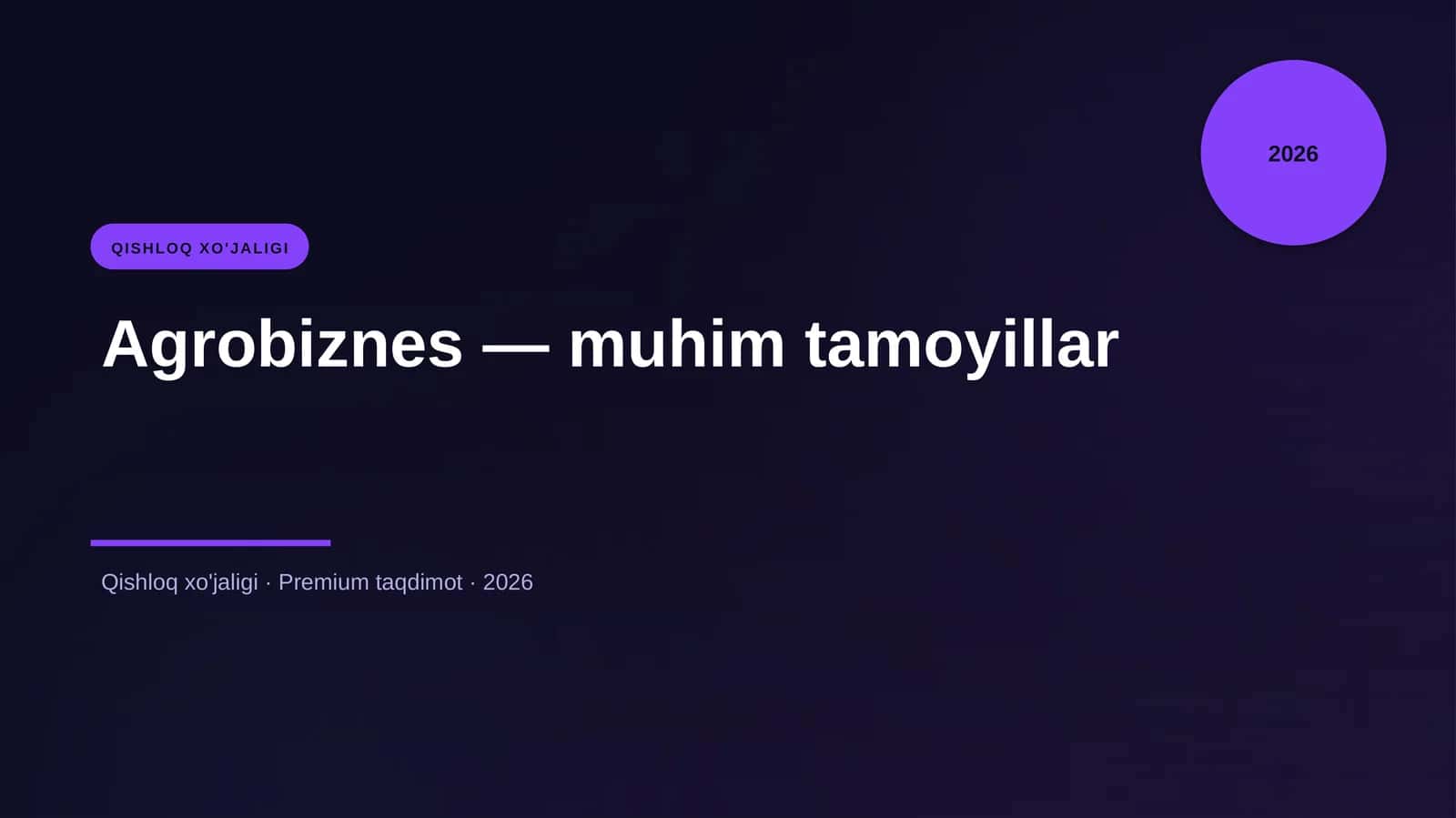Agrobiznes — muhim tamoyillar 1
