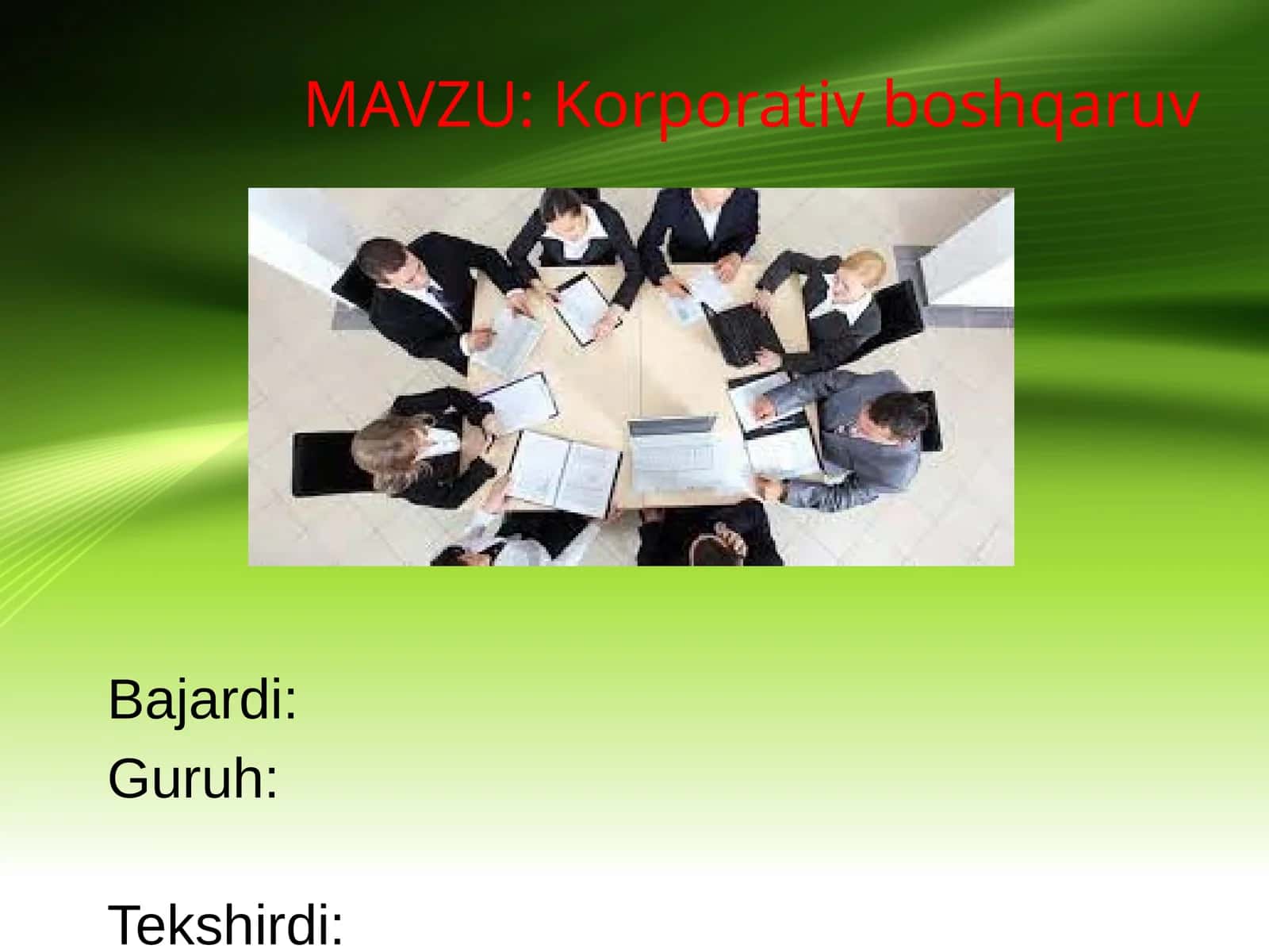 Korporativ boshqaruv 1