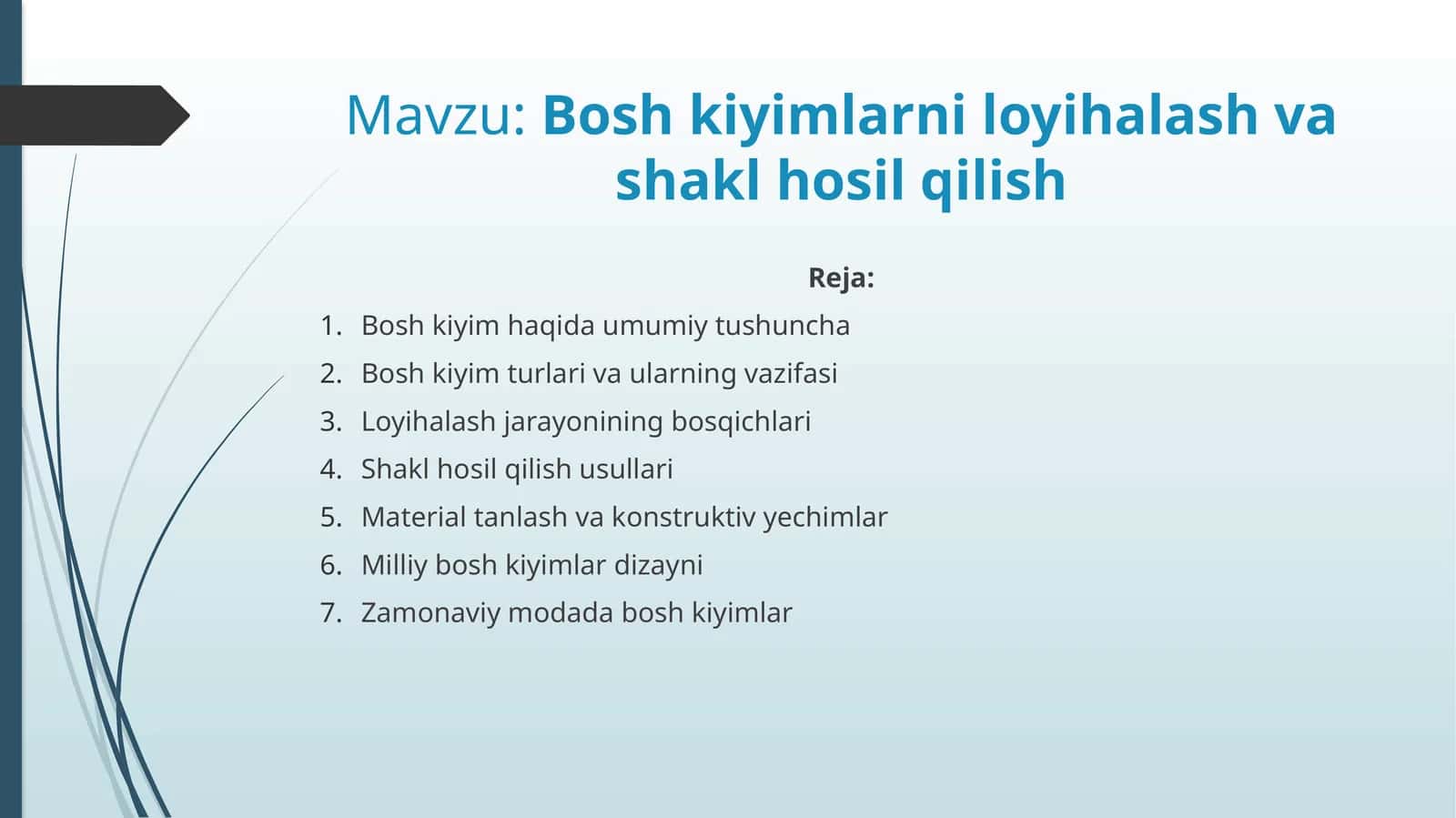 Bosh kiyimlarni loyihalash va shakl hosil qilish 1