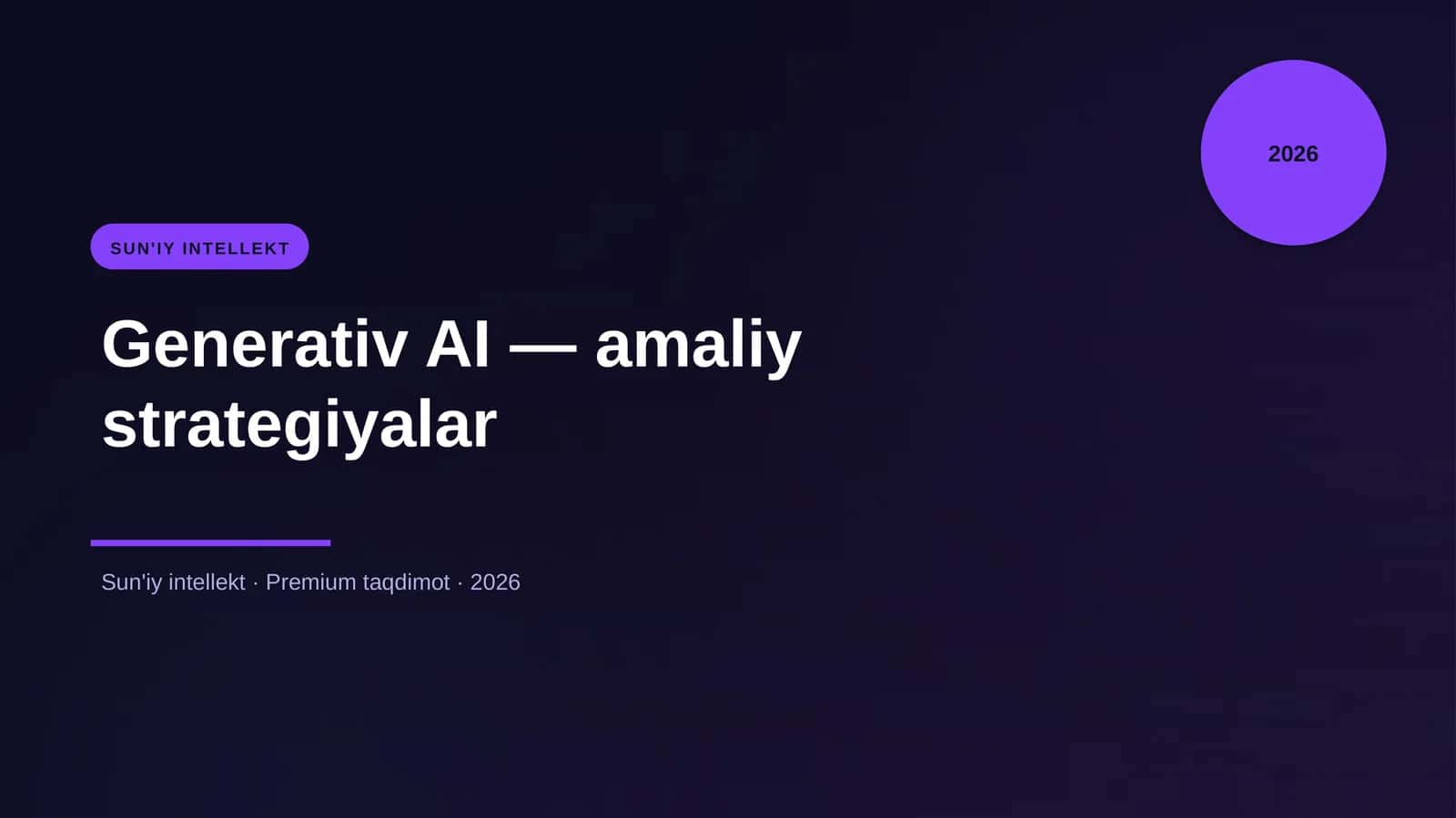 Generativ AI — amaliy strategiyalar 1