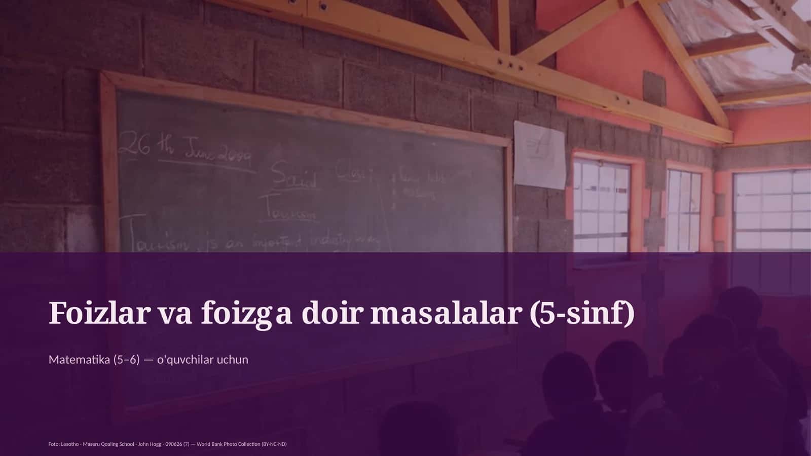 Foizlar va foizga doir masalalar (5-sinf) 1