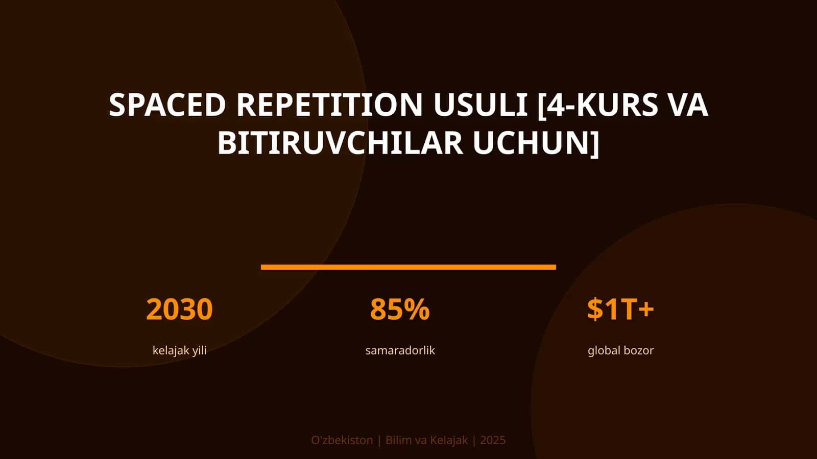 Spaced repetition usuli [4-kurs va bitiruvchilar uchun] 1