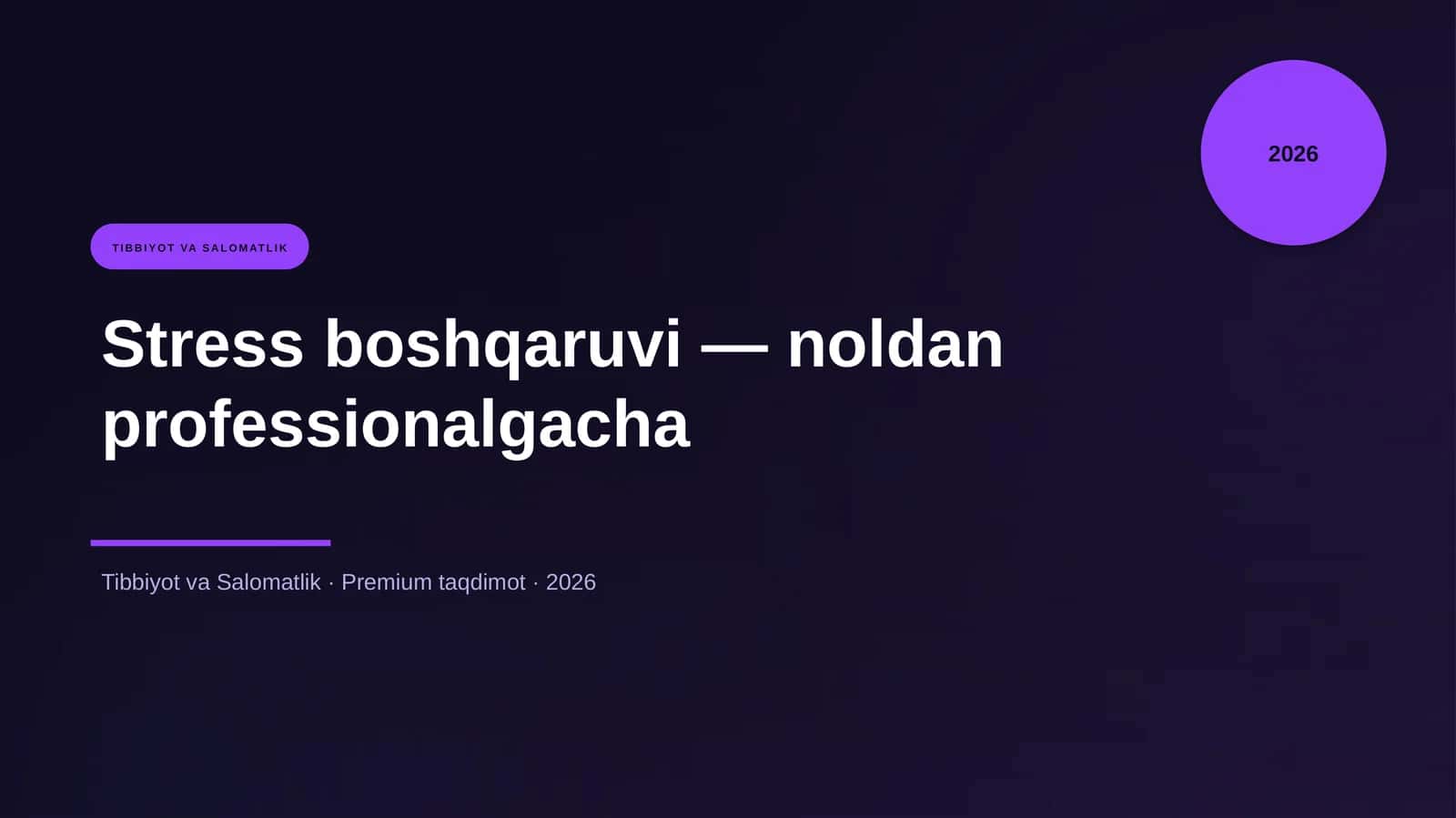 Stress boshqaruvi — noldan professionalgacha 1