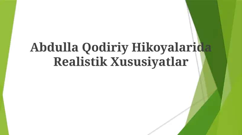 Abdulla Qodiriy Hikoyalari 1
