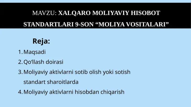 MOLIYA VOSITALARI 1