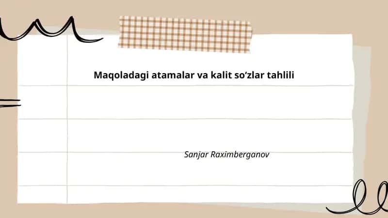 Maqoladagi atamalar va kalit soʻzlar tahlili 1