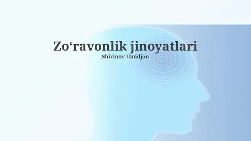 Zoʻravonlik jinoyatlari 1