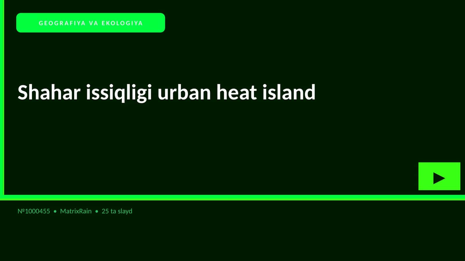 Shahar issiqligi urban heat island 1