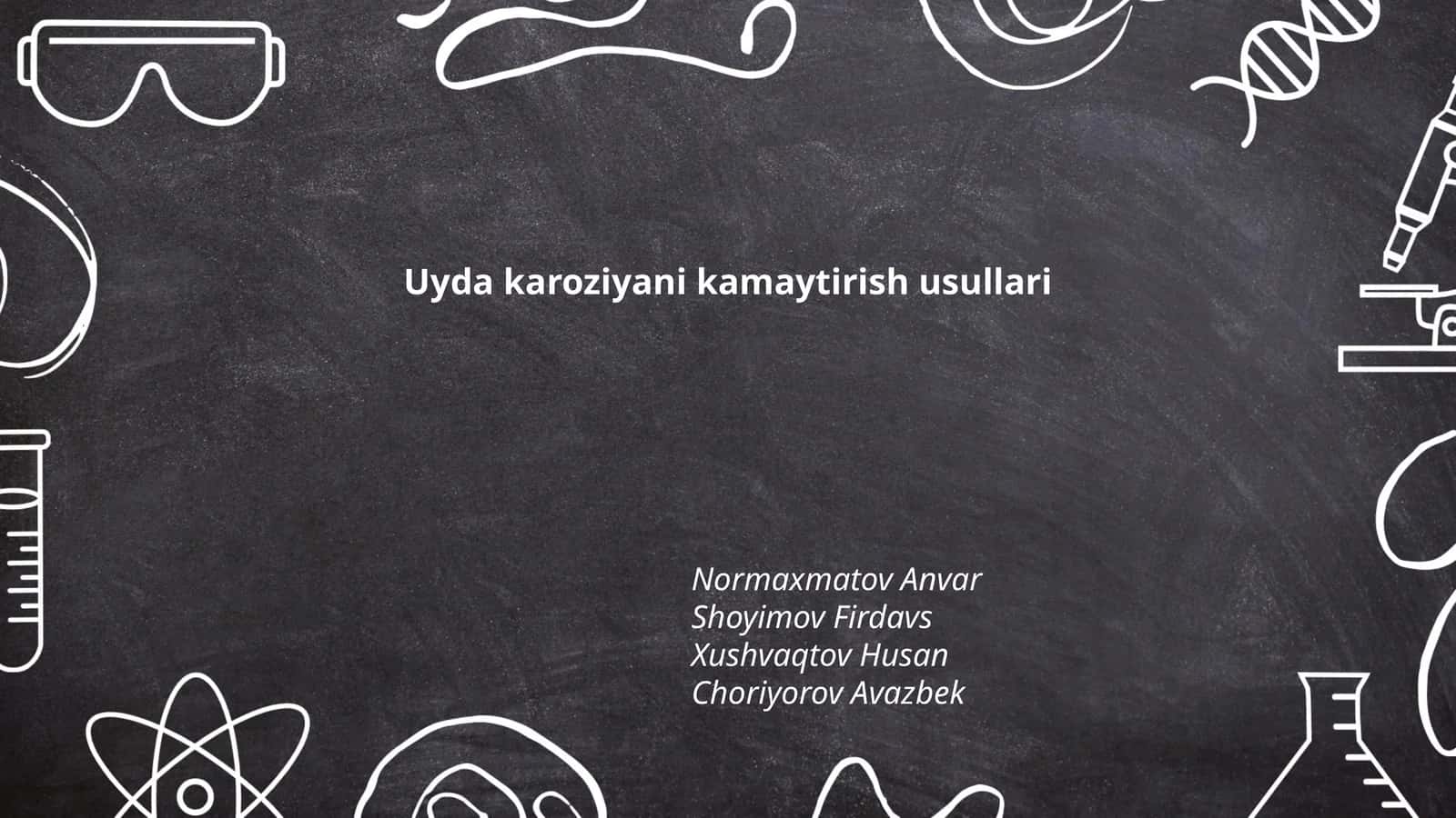 Uyda karoziyani kamaytirish usullari 1