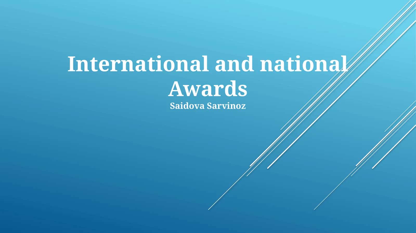 International and national Awards 1