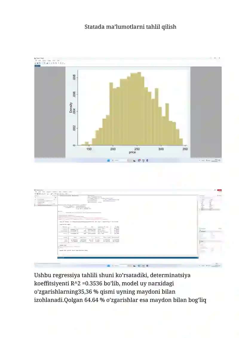 Statistika ma'lumotlarini tahlil qilish 1