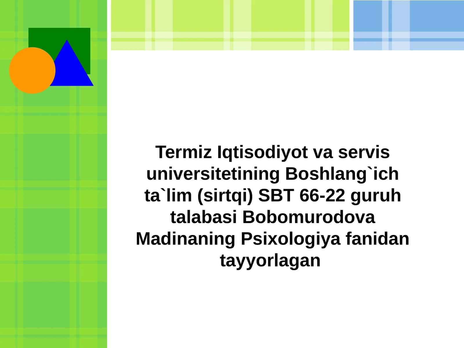 Umumiy psixologiya mustaqil fan sifatida vujudga kelishi. Uning rivojlanish tarixi va hozirgi ko'rinishi 1
