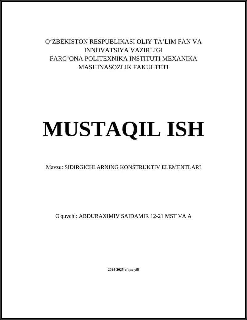 Sidirgichlarning Material Turlari 1