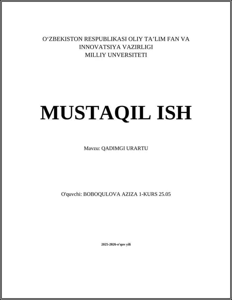 QADIMGI URARTU 1