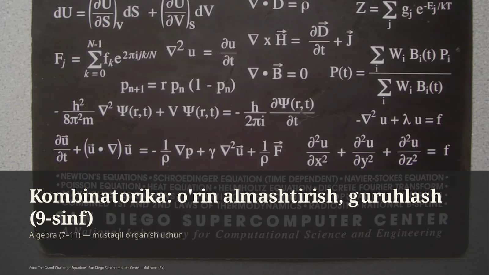 Kombinatorika: o'rin almashtirish, guruhlash (9-sinf) 1