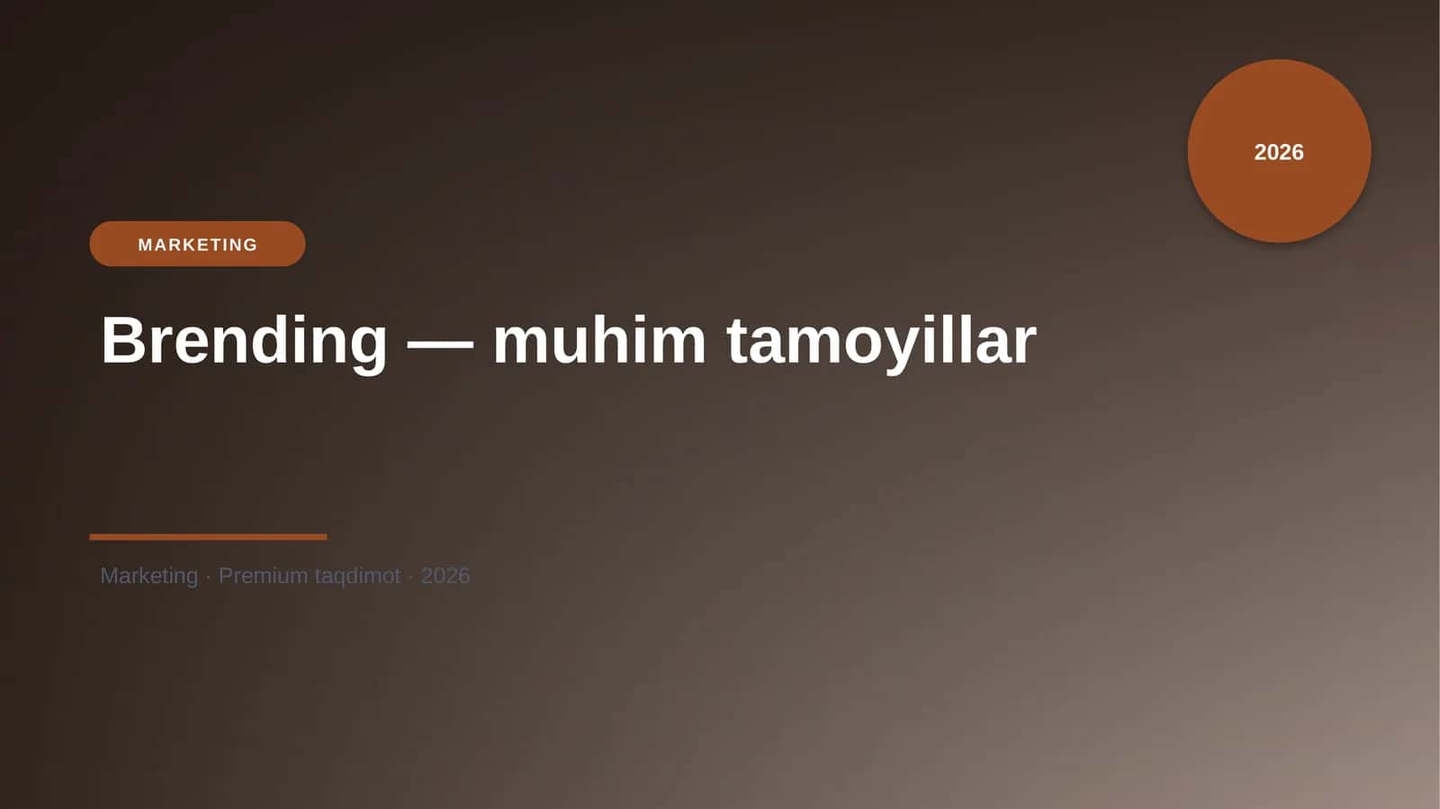 Branding — muhim tamoyillar 1