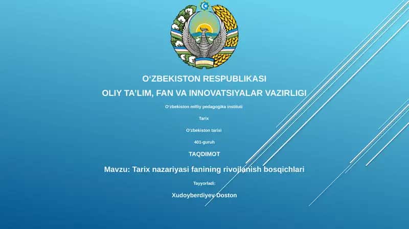 Tarix nazariyasi fanining rivojlanish bosqichlari 1