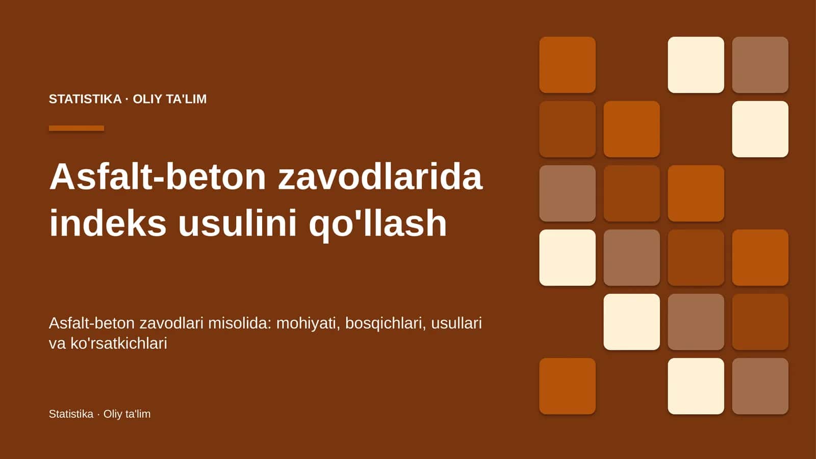 asfalt beton zavodlarida indeks usulini qo'llash 8179 1