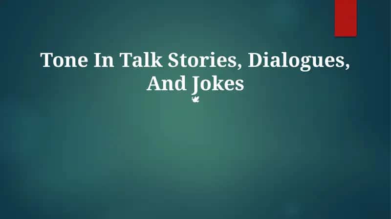 Tone In Talk Stories, Dialogues, And Jokes 1