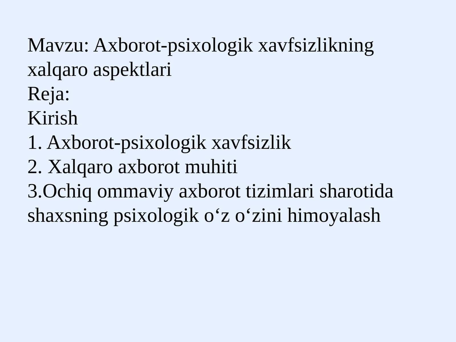 Axborot-psixologik xavfsizlikning xalqaro aspektlari 1