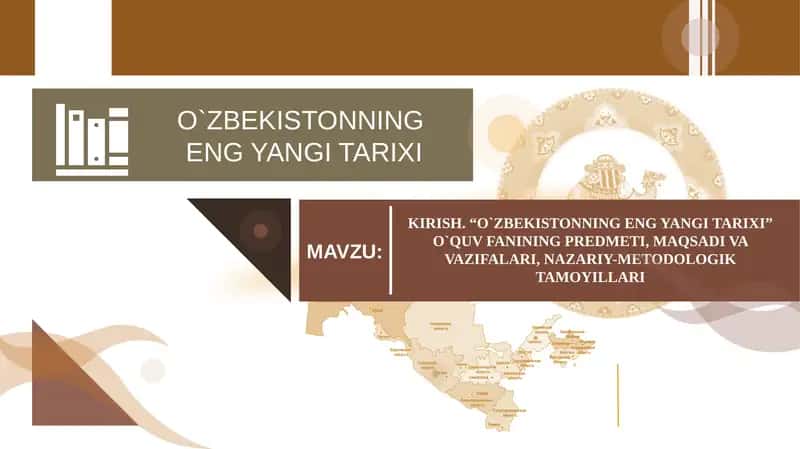 O’zbekistonning Eng Yangi Tarixi 1