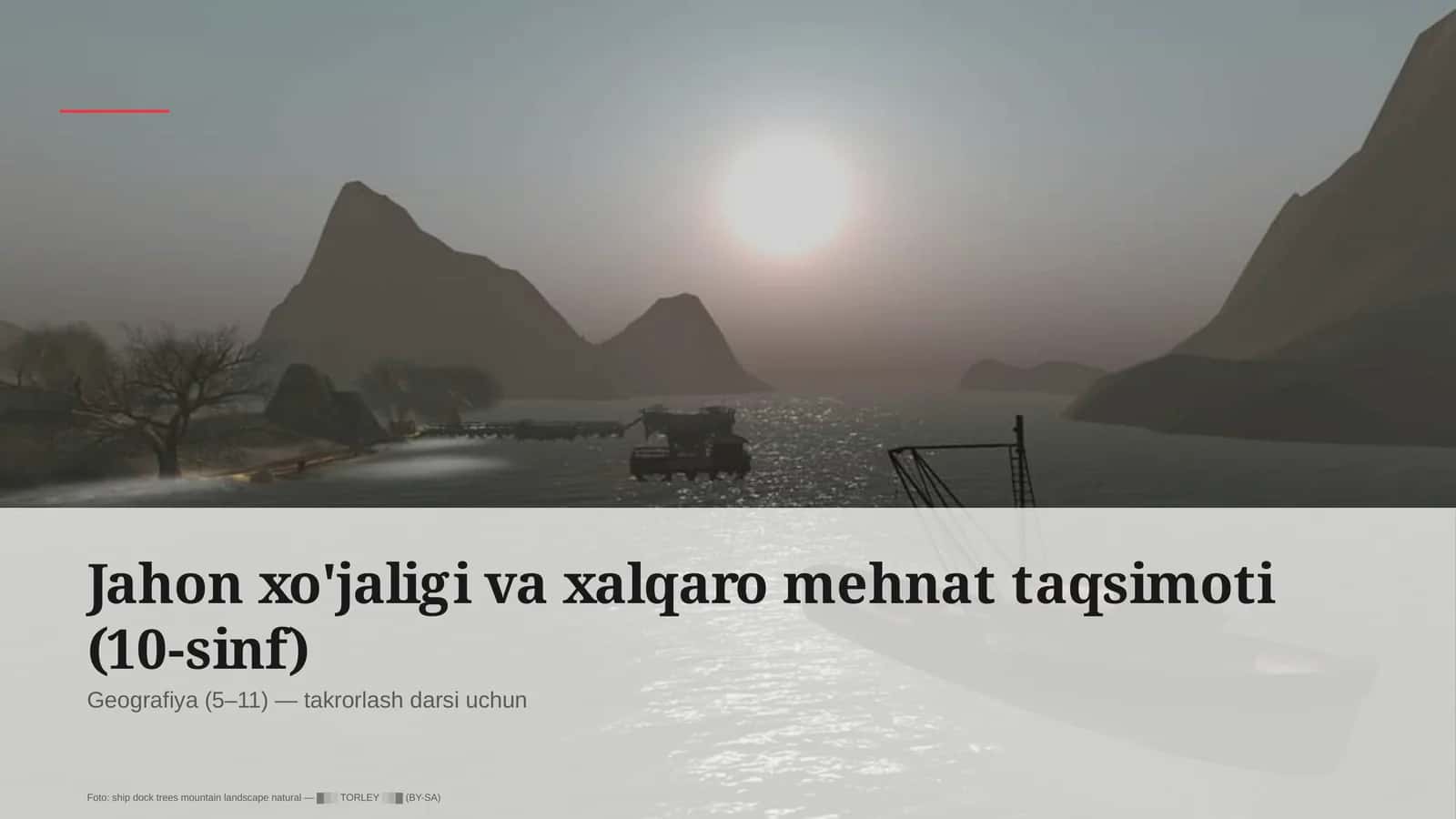 Jahon xo'jaligi va xalqaro mehnat taqsimoti (10-sinf) 1