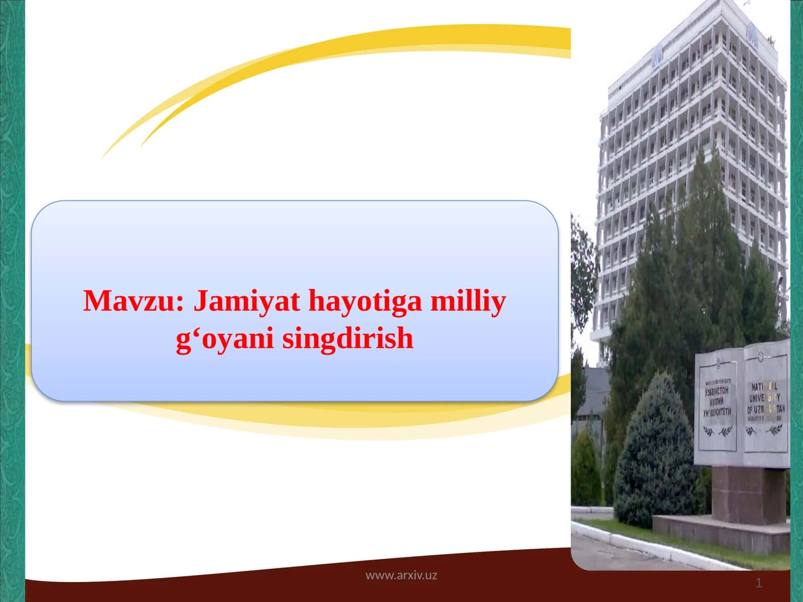 Jamiyathayotigamilliyg‘oyanisingdirish 1