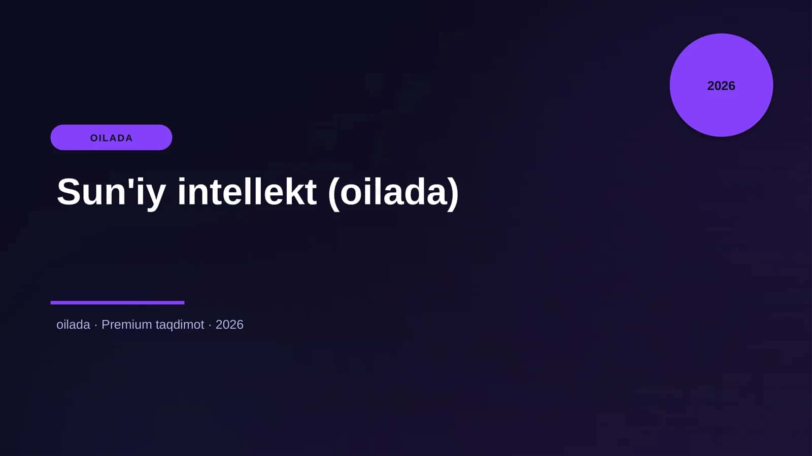 Sun'iy intellekt (oilada) 1