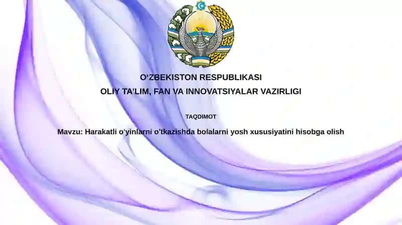 Yosh xususiyatlari va motor rivojlanishi 1
