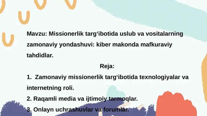 Zamonaviy missionerlik targʻiboti 1