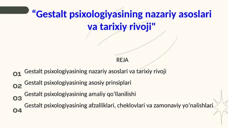 Gestalt psixologiyasining nazariy asoslari va tarixiy rivoji 1