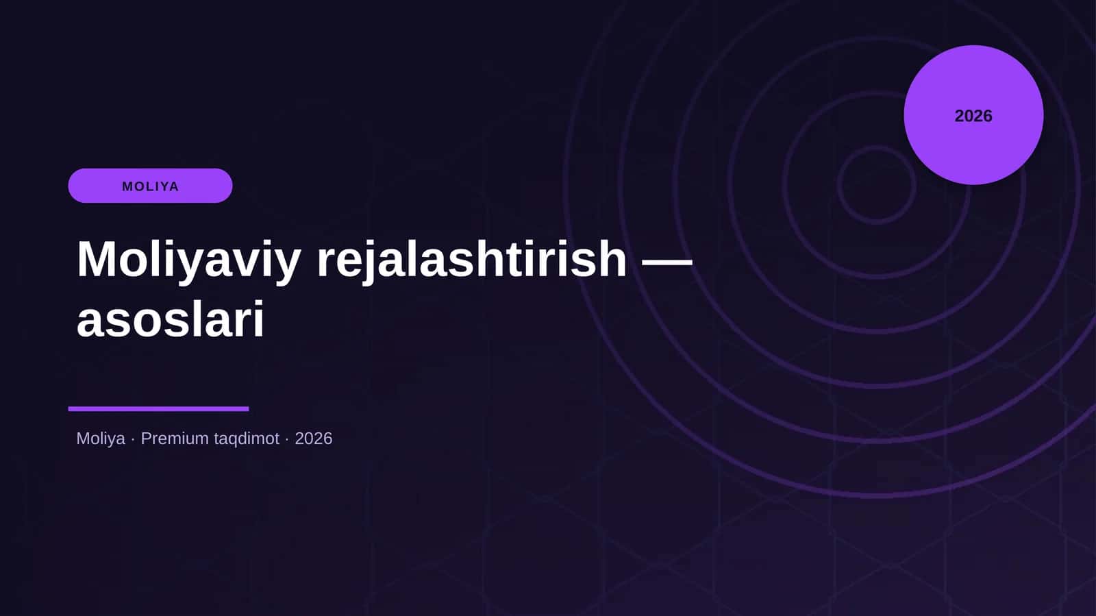 Moliyaviy rejalashtirish — asoslari 1