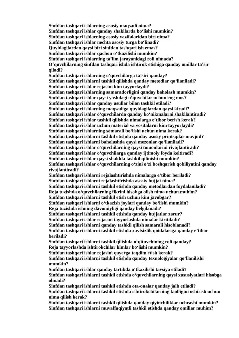 Sinfdan tashqari ishlar 1