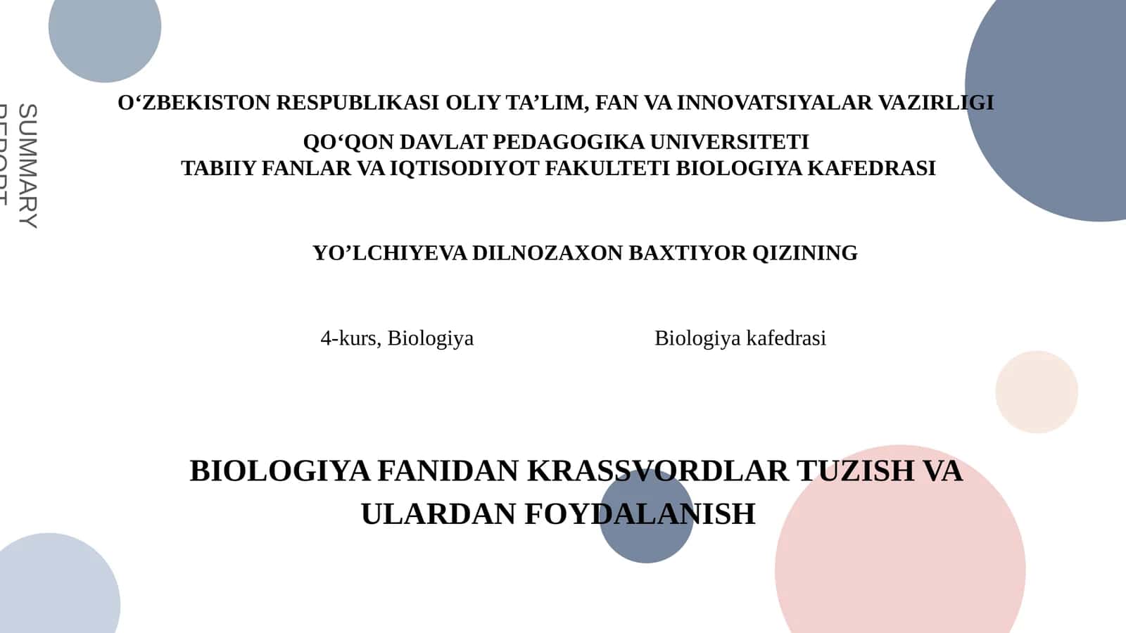 Biologiyadan krassvordlar 1