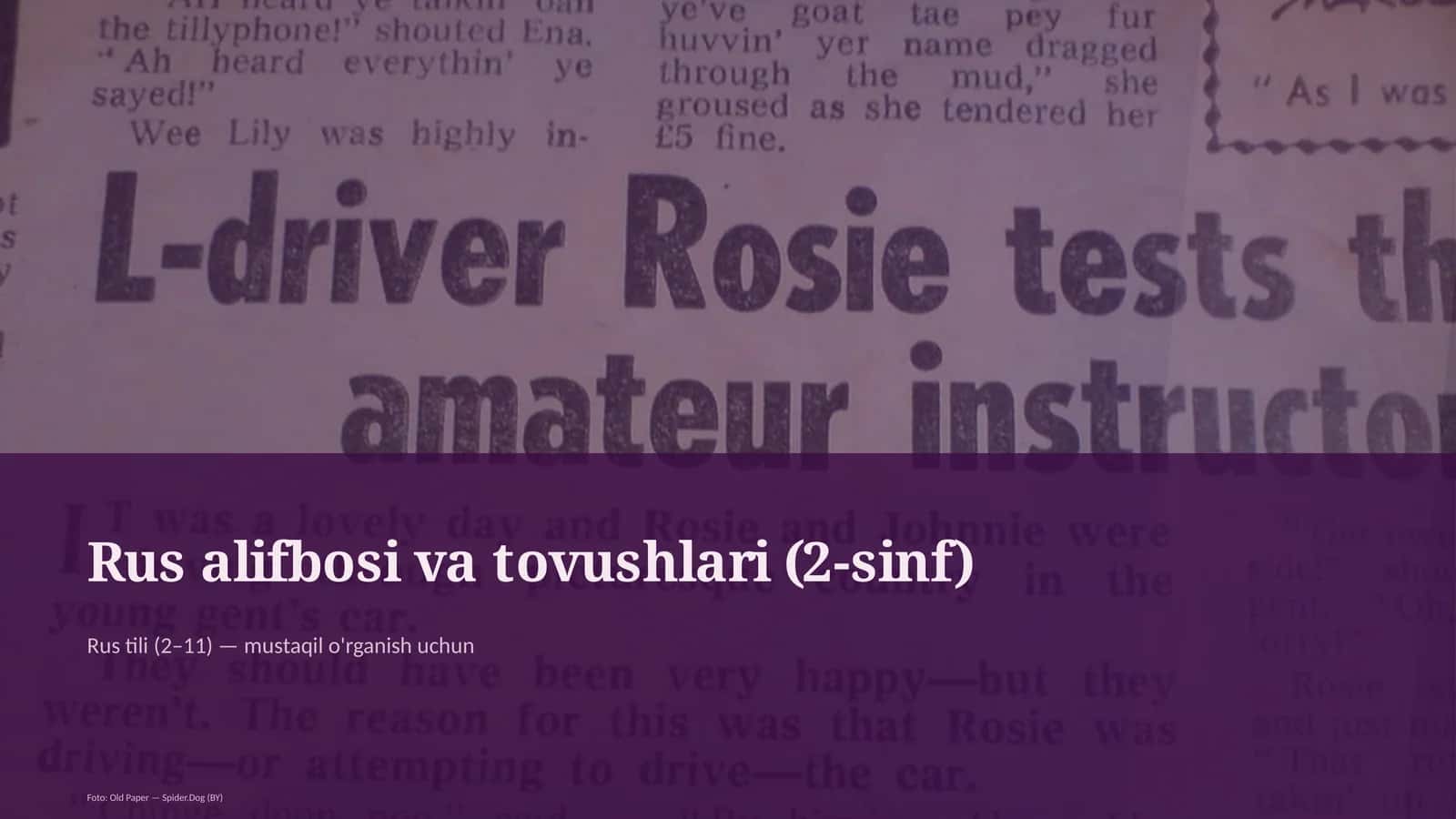 Rus alifbosi va tovushlari (2-sinf) 1