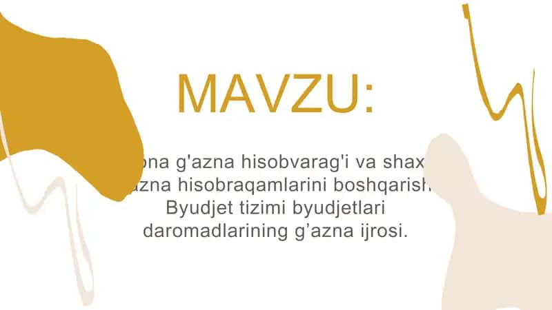 Yagona g'azna hisobvarag'i va shaxsiy g'azna hisobraqamlarini boshqarish 1