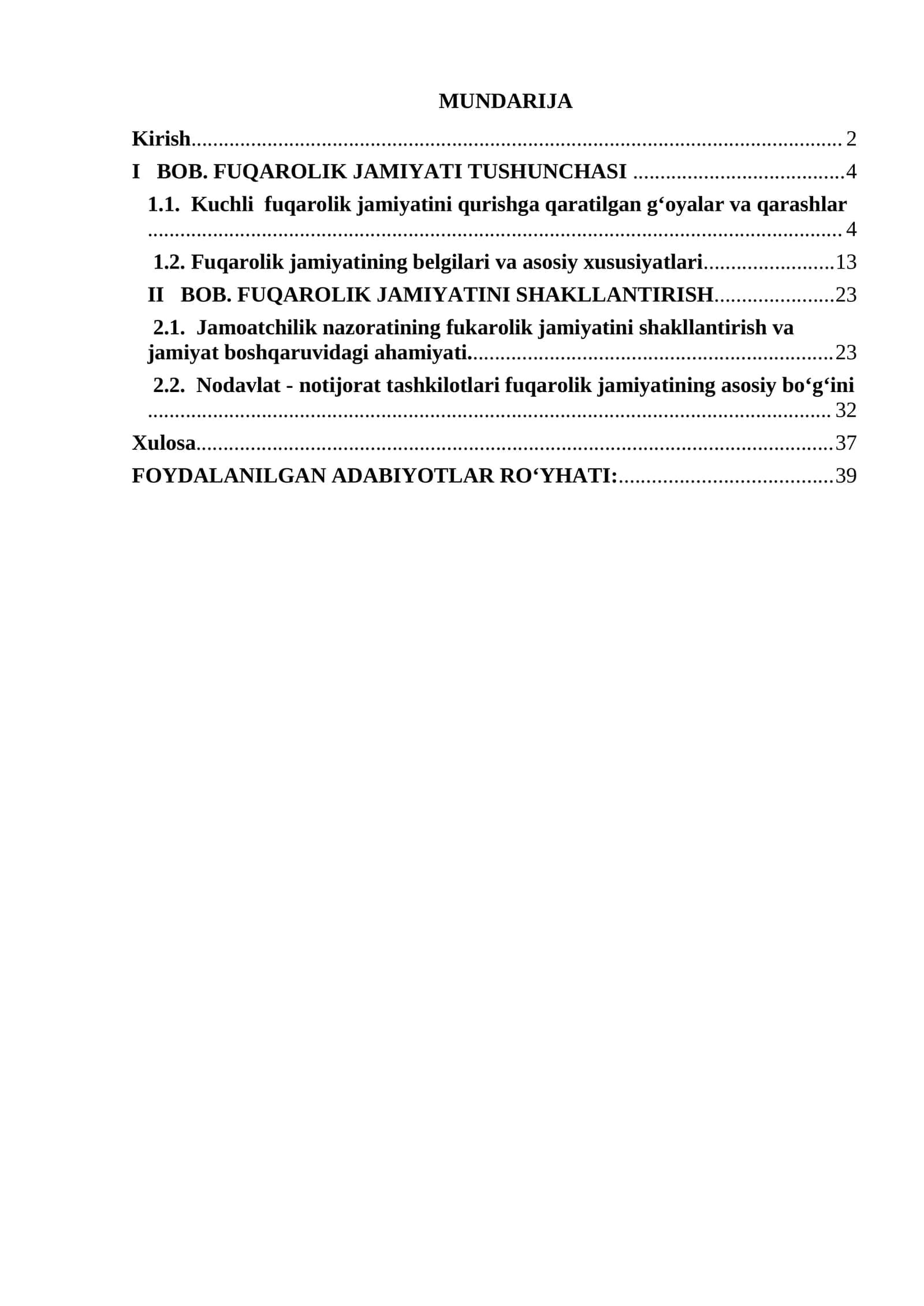 MUNDARIJA 1