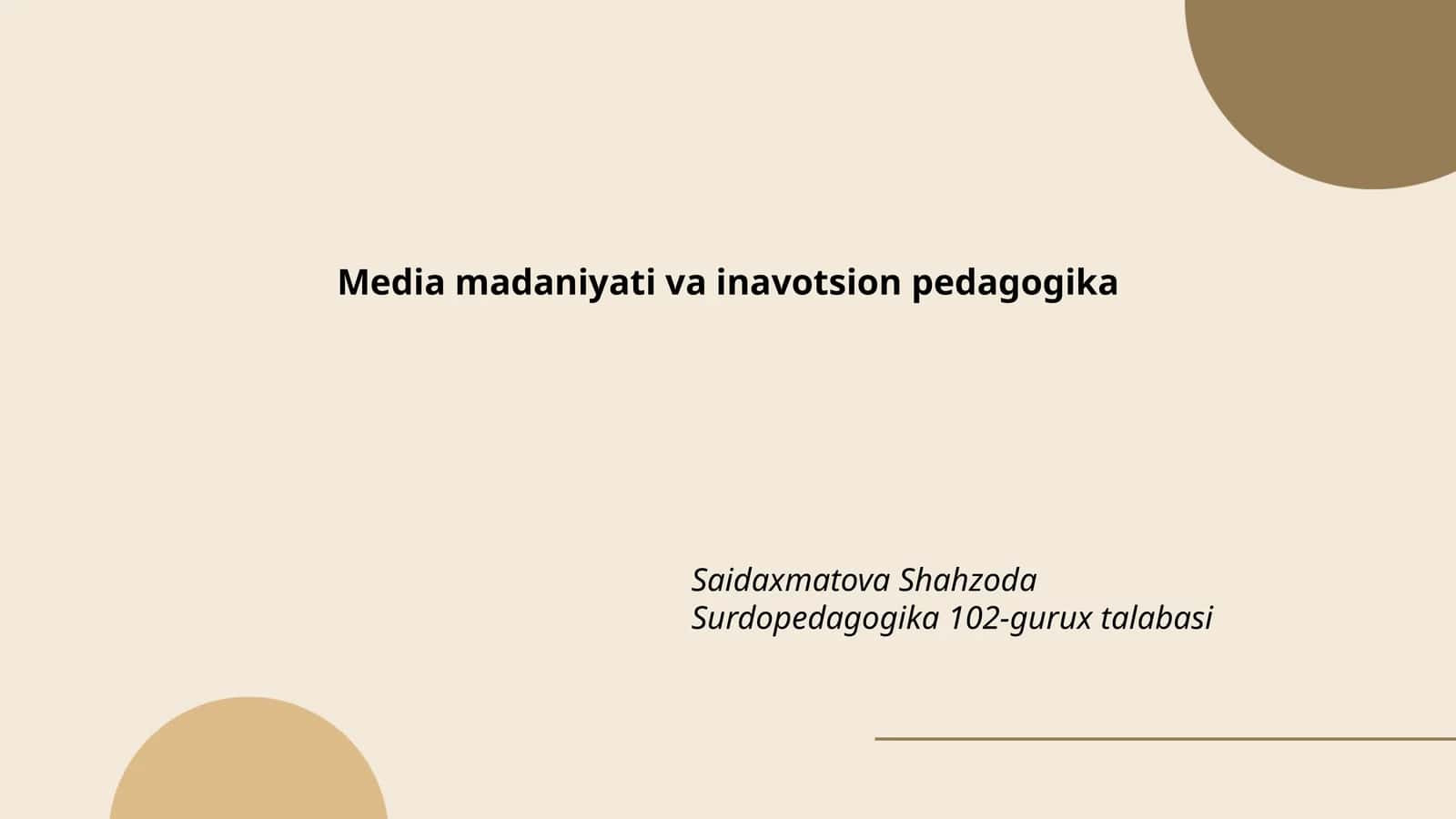 Mediamaʼnaviyat: Tarbiya va taʼlimda roli 1