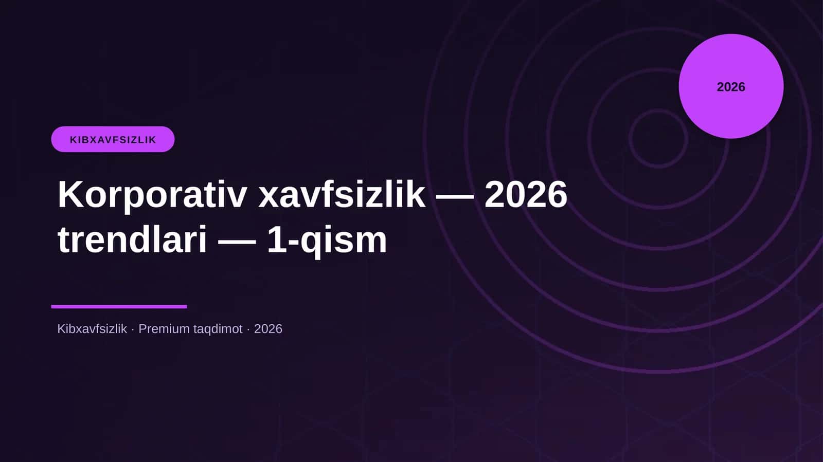 Korporativ xavfsizlik — 2026 trendlari — 1-qism 1