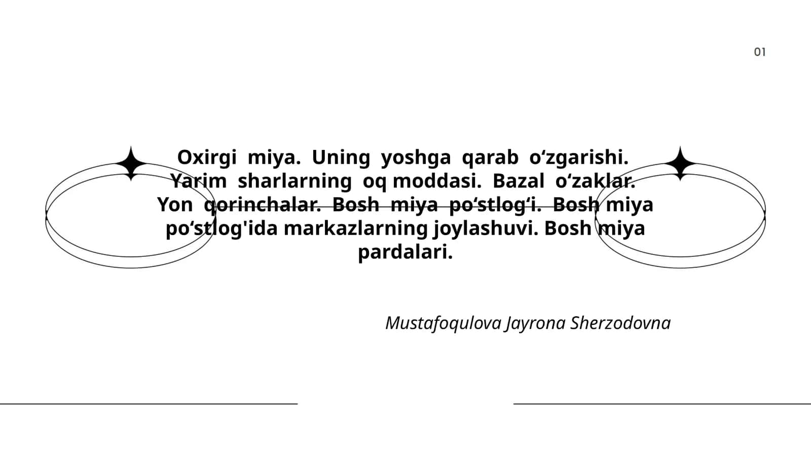 Oxirgi miya. Uning yoshga qarab o‘zgarishi 1