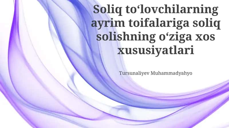 Savdo korxonalari uchun soliqqa tortish 1