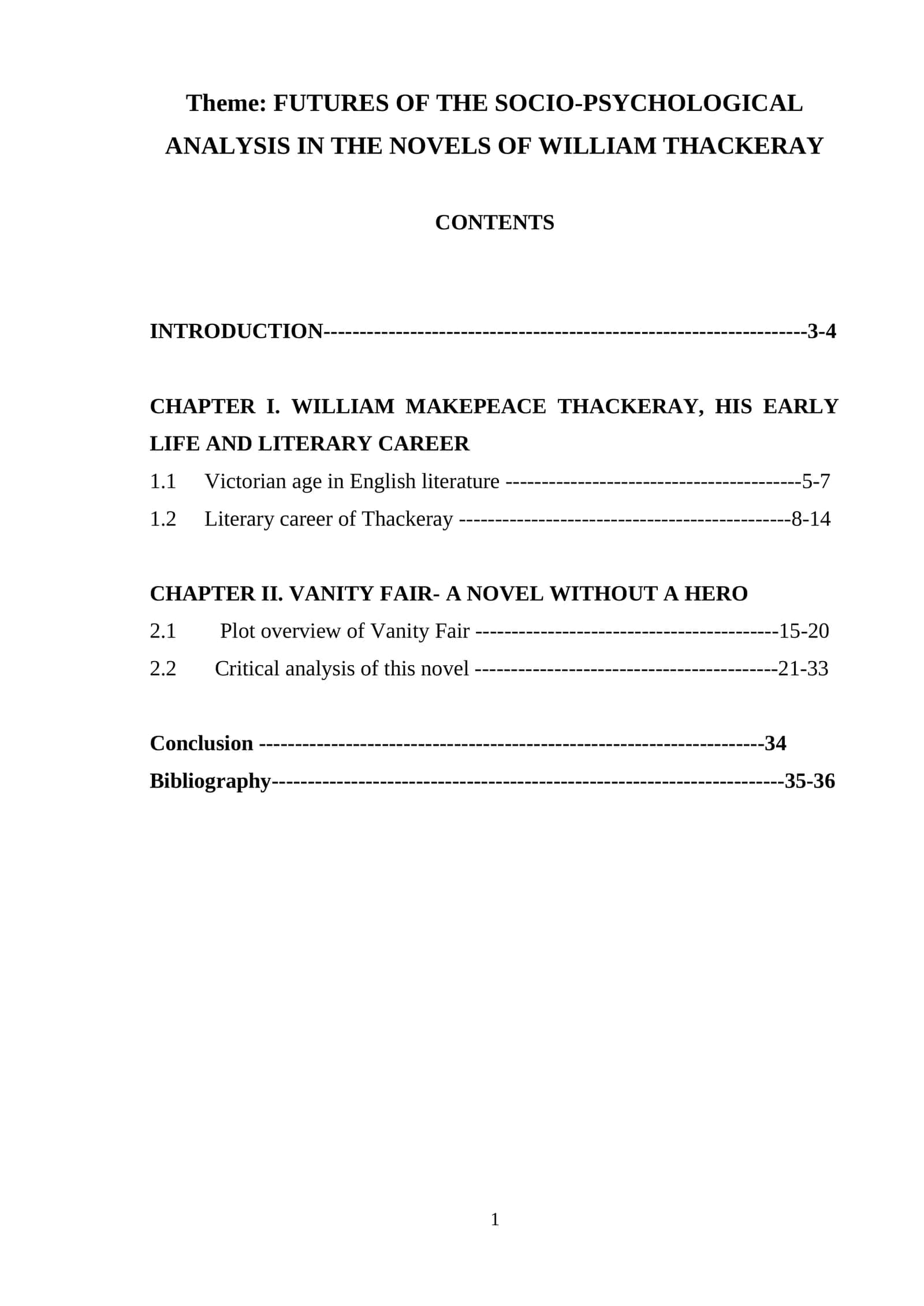 Futures of the socio-psychological analysis in the novels of William Thackeray 1