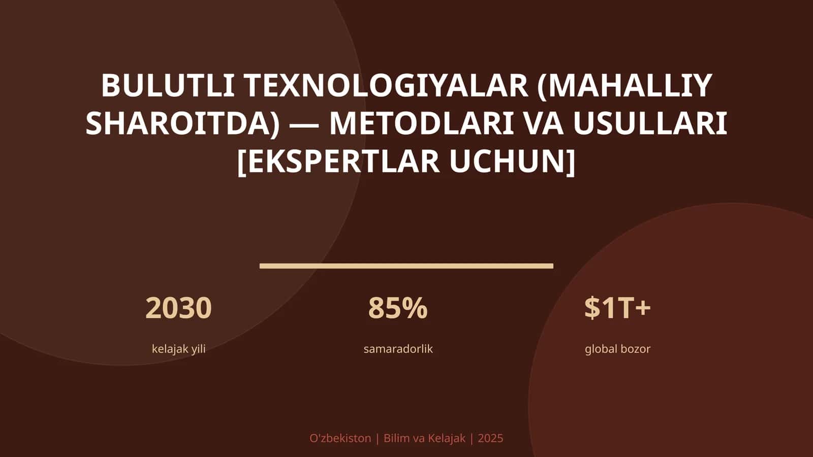 Bulutli texnologiyalar (mahalliy sharoitda) — metodlari va usullari [ekspertlar uchun] 1